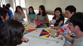 学生交流で韓国の帆を作成